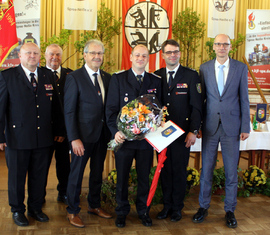 Mit dem Leistungsabzeichen FwDV 3 des Landesfeuerwehrverbandes Brandenburg e.V. in der Stufe Gold wurde Ronny Schwarzrock geehrt