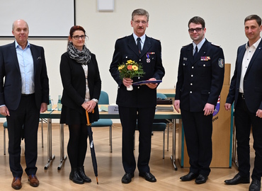 vlnr: Bürgermeister Dieter Perko, Anke Dabow (stellv. Vorsitzende Gemeindevertreterversammlung), Kam. Starick, Robert Buder (Vorstandsvorsitzender KFV SPN e.V.), Ordungsamtsleiter Karsten Magister