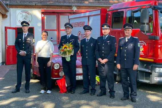 vlnr: Sascha Erler (KFV), Daniela Kersten (Leiterin Ordnungsamt), Roberto Rückmann, Marcus Fiedler, Markus Endermann, Steffen Theiler (GBM)
