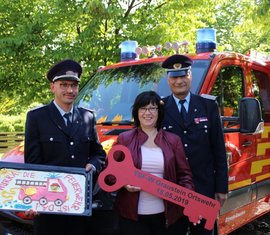 Neues Feuerwehrfahrzeug in Graustein in Dienst gestellt