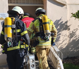 Feuerwehr unter PA, Übung Schloss Branitz