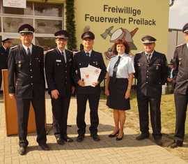 Mirko Schneider (stellv. Amtswehrführer der FF Peitz), Robert Buder (Vorsitzender KFV),  Eric Koch (stellv. OWF Preilack u Jugendwart), Elvira Hölzner (Amtsdirektorin des Amtes Peitz), René Sonke (ehrenamtlicher Bürgermeister der Gemeinde Turnow-Preilack), Stefan Kothe (amt. Kreis­jugend­feuerwehrwart)