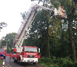 Drehleiter im Einsatz