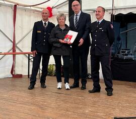 Ministerpräsident Dietmar Woidke kam als Gratulant zum 100 Jährigen Jubiläum der Ortswehr Gahry (Amt Döbern Land)