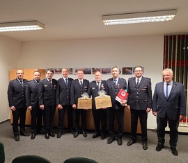 Verleihung des Brandenburger Feuerwehr Ehrenkreuzes in Bronze an Lars Püschel und René Schulze