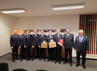 Verleihung des Brandenburger Feuerwehr Ehrenkreuzes in Bronze an Lars Püschel und René Schulze