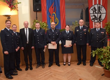 Karsten Magister (Gemeindewehrführer), Michael Schimmack (Ortswehrführer), Bürgermeister Dieter Perko, Marcel Mergl, Peter Stephan, Isabell Heine, Siegmund Rückmann (2. VS KFV SPN e.V.), Mathias Voigt (stellv. KBM)