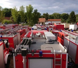 Ein kleiner Ausschnitt des Aufgebotes beim Waldbrand