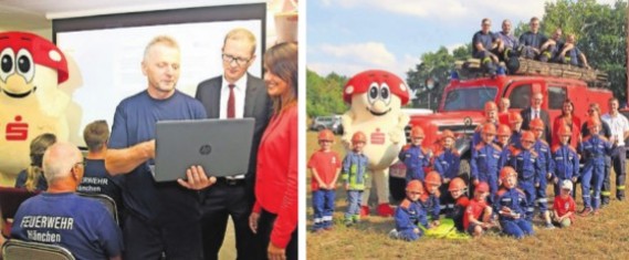 Übergabe des Laptops an Jürgen Münch