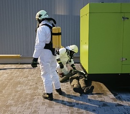 Übung Biogasanlage Forst (Lausitz) - Menschenrettung