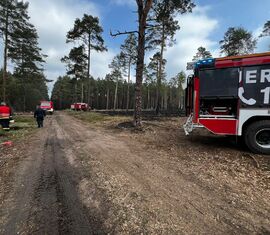 Betriebsfeuerwehr Glasmanufaktur Brandenburg aus Tschernitz im Einsatz