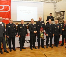 vlnr: Olaf Lalk (LK SPN), Siegmund Rückmann, Werner-Siegwart Schippel, Frank Aribert Köbschull (Landesjugendwart), Stefan Kothe, Steffen Theiler, Stefan Grothe, Bürgermeister Fred Mahro