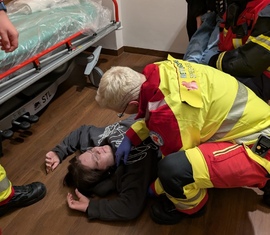 Patientenbetreuung bei der Herbstübung in der Klinik Lausitz Forst